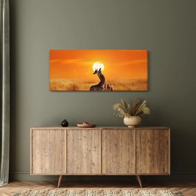 Tablou - Girafe în Parcul Național Serengeti (120x50 cm)