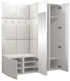 Mobilier hol Tovenaz XII (Alb + albastru) (cu oglindă). 1104805