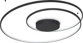 Lustra LED aplicata design circular OZ PL D100 ON-OFF NERO 3000K