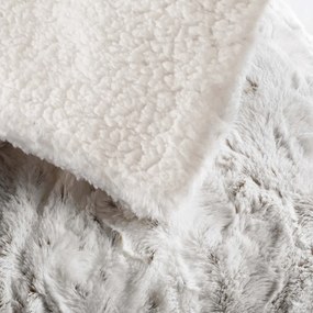 Pătură grej din blană artificială 180x220 cm Alaska – douceur d'intérieur