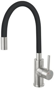 Zumba Inox - baterie stativă bucătărie cu pipă flexibilă, neagra - BZA4BSS - Ferro