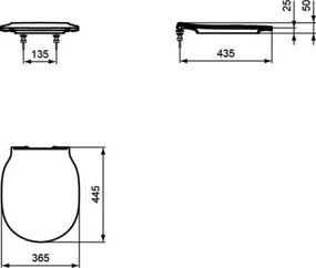 Capac WC Ideal Standard Thin subtire. inchidere lenta, Connect Air, negru mat - E0368V3