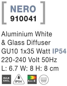 Aplica perete ambientala de exterior IP54 NERO alba NVL-910041