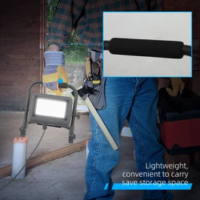 HOMCOM Lampă de Lucru LED, Portabilă și Rezistentă la Intemperii, 25,5x16x25,5 cm, Negru | Aosom Romania