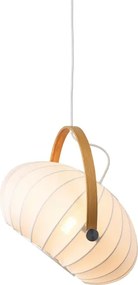 Halo Design 746347 - Lustru suspendat pe cablu DC, 1xE27/40W/230V, Ø 40 cm, alb/stejar