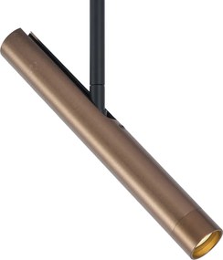 Sistem de iluminat pe șină modern negru cu 6 spoturi bronz închis monofazate - Slimline Avery