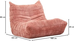 Fotoliu bean bag roz cu tapițerie din țesătură bouclé Mask – Mauro Ferretti