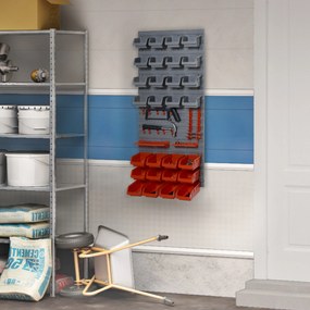 DURHAND Suport de Perete pentru Scule 44 Bucăți, Sistem de Depozitare Modular pentru Atelier | Aosom Romania