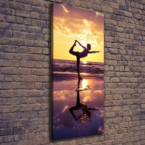 Imprimare tablou canvas Yoga pe plajă