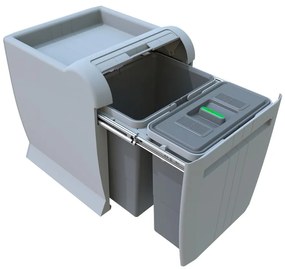 Coș de gunoi din plastic pentru deșeuri sortate/încorporat 18 + 12 l City - Elletipi