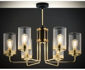 Jupiter 2089 - Lustră pe tijă RAMIREZ, 6xE27/15W/230V, auriu/negru