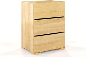 Comodă lemn masiv TerraCraft Pin 3 Sertare, 60 × 45 × 81 cm - Natural