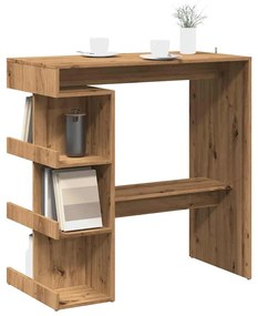 vidaXL Masă bar cu raft de depozitare Stejar artizanal 100x48x101,5 cm