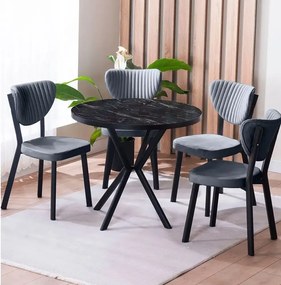 Scaun Barton, gri, profil din metal