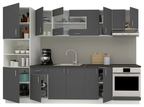 Set Bucatarie Karo V27, Antracit/Alb, Blat Thermo 28 mm, L 300 cm