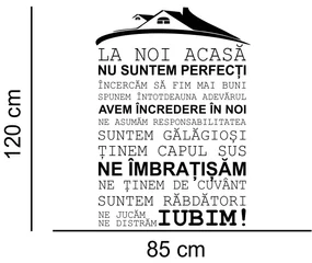 Sticker perete La noi acasa nu suntem perfecti !