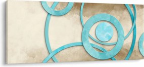 Tablou - Cercuri albastre acvarelă (120x50 cm)