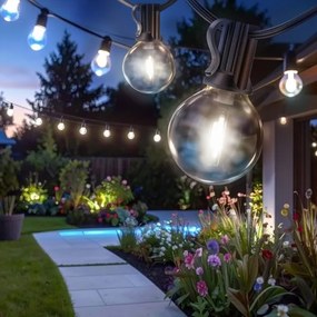 Brilagi - Ghirlandă LED decorativă de exterior GIRLANDA 25xE12 20m negru IP44 alb cald + telecomandă