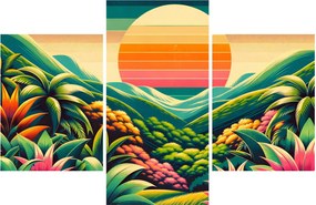 Tablou - Apus de soare multicolor (90x60 cm)