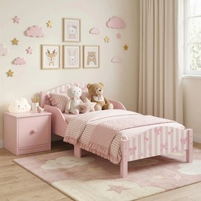 AIYAPLAY Pat Montessori pentru Copii 3-6 Ani Design în Formă de Fundă cu Protecții Anti-cădere, 146 x 76,5 cm, Roz | Aosom Romania