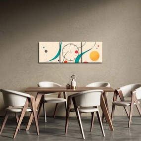 Tablou - Ilustrație colorată minimalistă (cu ceas) (90x30 cm)
