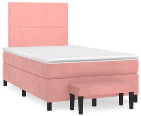 vidaXL Pat box spring cu saltea, negru, 120x190 cm, catifea