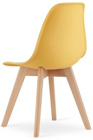 Scaun KITO de culoare mustar cu picioare din lemn de fag