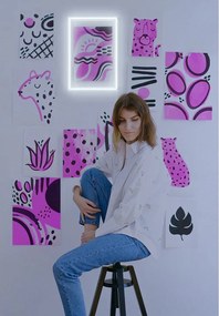 Decorațiune luminoasă de perete Candy Shock Rectangle, 30 x 40 cm, alb