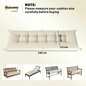 Outsunny Pernă pentru paleți detașabilă, pernă de șezut cu curele de prindere, pentru majoritatea șezlongurilor 198x65x13cm Bej | Aosom Romania