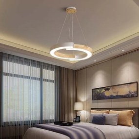 Lustră LED pe cablu LED/32W/230V 4000K alb/lemn