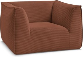 Fotoliu portocaliu cu tapițerie din catifea reiată Giorgia – Bobochic Paris