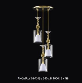 Lustra cu 3 pendule moderna design LUX ANOMALY 05-CH, auriu