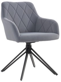 HOMCOM Fotoliu de accent in design retro imitatie catifea 58 cm x 60,5 cm x 79 cm otel gri | Aosom Romania