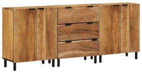 vidaXL Set de 3 sideboard-uri 60x33x75 cm din lemn masiv de acacia