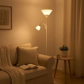 Brilagi - Lampadar ARIANA 1xE27/100W/230V + 1xE14/25W alb