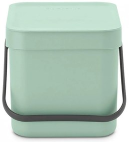 Cos de gunoi colectare selectiva Brabantia Sort&Go 1005515, 6 L, Maner, Montabil pe perete, Verde deschis