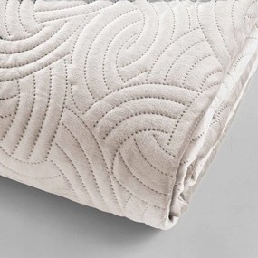 Set cuvertură și față de pernă crem din catifea 240x260 cm Solange – douceur d'intérieur