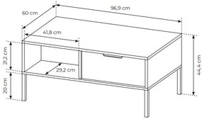 Măsuță de cafea Lyran 2S (antracit + Auriu). 1071360