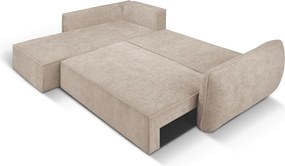 Coltar extensibil stanga 4 locuri, Kaelle, Micadoni Home, BL, 252x165x87 cm, poliester chenille, bej