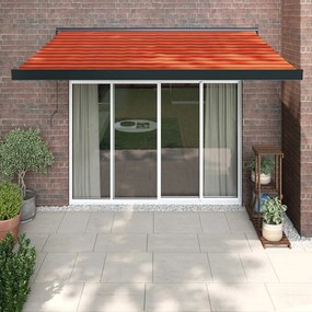 vidaXL Copertină retractabilă portocaliu/maro 3,5x2,5m textil/aluminiu