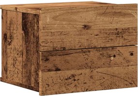 vidaXL Noptieră de perete, lemn vechi, 40x32x30 cm