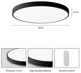 Plafonieră LED dimabilă Immax NEO 07250L SEMPLICI 60W/230V Wi-Fi Tuya negru + telecomandă