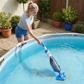 Outsunny Aspirator pentru Piscină Portabil Fără Fir, cu Perie, Ușor, cu Mâner Reglabil 63-150 cm pentru Piscine Mici, Spa, Iazuri | Aosom Romania