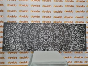 Tablou Mandala desenată manual în design alb-negru