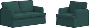 vidaXL Set de canapea 2 pcs Verde închis 144 x 80 x 85 cm țesătură