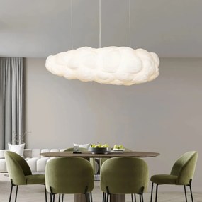 Lustra decorativa Cloud 150cm, realizat manual din matase artificiala si bumbac