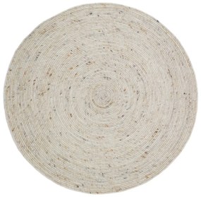 Covor crem reversibil, țesut manual, rotund din amestesc de lână ø 160 cm Neethu Avoine L – Nattiot