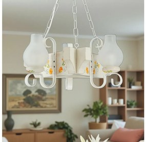 Brilagi - Lustră cu lanț QUEEN 3xE14/40W/230V fag/crem