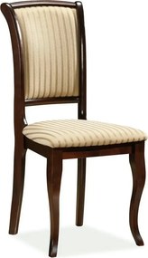 Scaun vintage bucatarie MN-SC, bej lucios/nuc inchis, stofa/lemn, 45x4