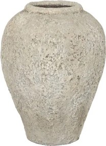 Vază decorativă, stil rustic artizanal, culoare gri, din teracotă, „Terracotta”
